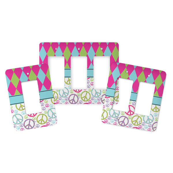 Harlequin & Peace Signs Rocker Light Switch Covers - Parent - ALL VARIATIONS