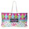 Harlequin & Peace Signs Large Rope Tote Bag - Front View