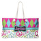 Harlequin & Peace Signs Large Tote Bag with Rope Handles (Personalized)