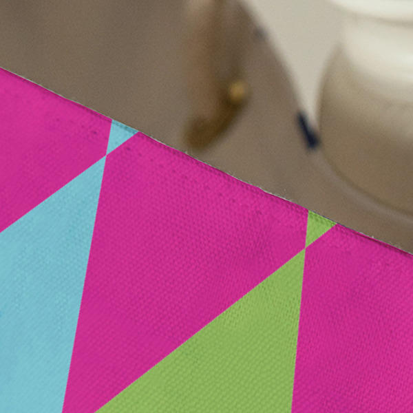 Harlequin & Peace Signs Large Rope Tote - Close Up View