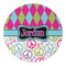 Harlequin & Peace Signs Round Paper Coaster - Approval
