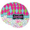 Harlequin & Peace Signs Round Paper Coaster - Main