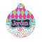 Harlequin & Peace Signs Round Pet Tag