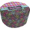 Harlequin & Peace Signs Round Pouf Ottoman (Bottom)
