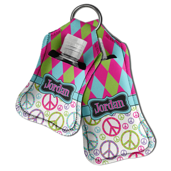 Harlequin & Peace Signs Sanitizer Holder Keychain - Both in Case (PARENT)