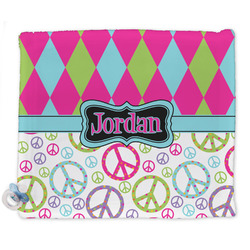 Harlequin & Peace Signs Security Blankets - Double Sided (Personalized)