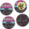 Harlequin & Peace Signs Set of Lunch / Dinner Plates