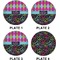 Harlequin & Peace Signs Set of Lunch / Dinner Plates (Approval)