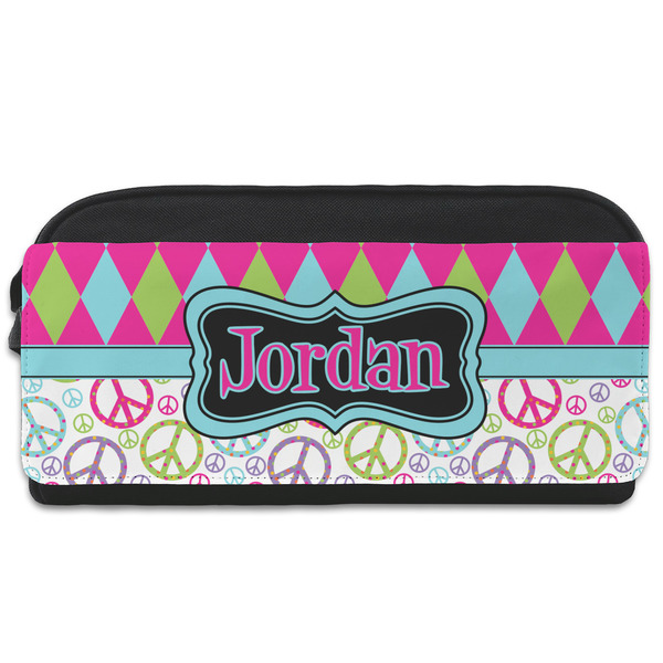 Custom Harlequin & Peace Signs Shoe Bag (Personalized)