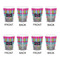 Harlequin & Peace Signs Shot Glass - White - Set of 4 - APPROVAL
