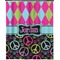 Harlequin & Peace Signs Shower Curtain 70x90