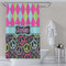 Harlequin & Peace Signs Shower Curtain Lifestyle