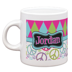 Harlequin & Peace Signs Espresso Cup (Personalized)