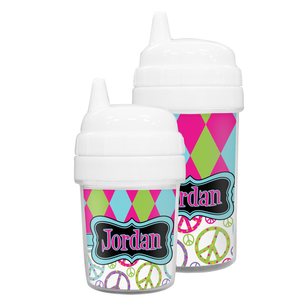 Harlequin & Peace Signs Sippy Cups