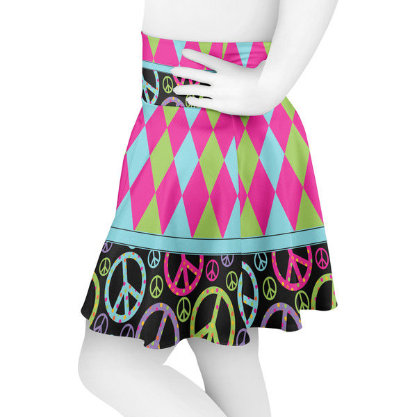 Harlequin & Peace Signs Skater Skirt - Side