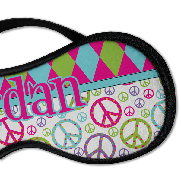 Harlequin & Peace Signs Sleeping Eye Mask - DETAIL Large