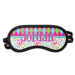 Harlequin & Peace Signs Sleeping Eye Mask - Small (Personalized)