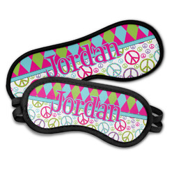 Harlequin & Peace Signs Sleeping Eye Mask (Personalized)