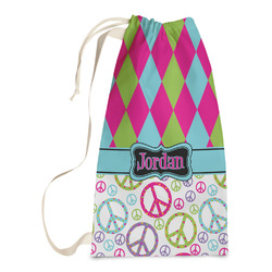 Harlequin & Peace Signs Laundry Bags - Small (Personalized)