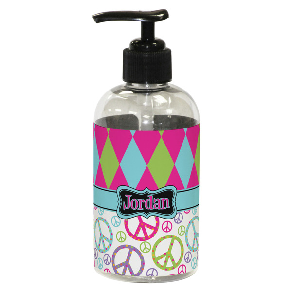 Harlequin & Peace Signs Small Soap/Lotion Bottle