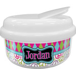 Harlequin & Peace Signs Snack Container (Personalized)