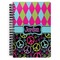 Harlequin & Peace Signs Spiral Journal Large - Front View