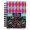 Harlequin & Peace Signs Spiral Journal Small - Front View