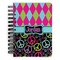 Harlequin & Peace Signs Spiral Notebook - 5x7 w/ Name or Text