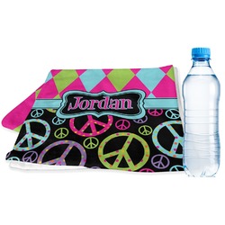 Harlequin & Peace Signs Sports & Fitness Towel (Personalized)