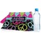 Harlequin & Peace Signs Sports Towel Folded with Water Bottle
