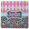 Harlequin & Peace Signs Square Coaster Rubber Back - Single
