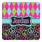 Harlequin & Peace Signs Square Decal - Medium (Personalized)
