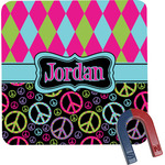 Harlequin & Peace Signs Square Fridge Magnet (Personalized)