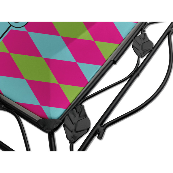 Harlequin & Peace Signs Square Trivet - Detail