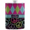Harlequin & Peace Signs Stainless Steel Flask (Personalized)