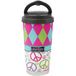 Harlequin & Peace Signs Stainless Steel Coffee Tumbler (Personalized)
