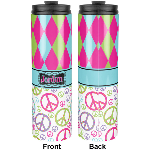 Harlequin & Peace Signs Stainless Steel Tumbler 20 Oz - Approval
