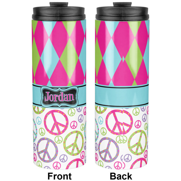 Harlequin & Peace Signs Stainless Steel Tumbler - Apvl