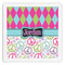 Harlequin & Peace Signs Paper Dinner Napkin - Front View