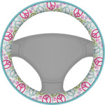 Harlequin & Peace Signs Steering Wheel Cover (Personalized)