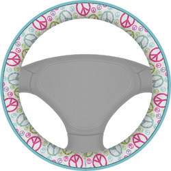 Harlequin & Peace Signs Steering Wheel Cover (Personalized)