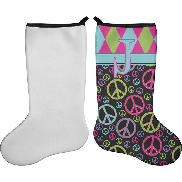 Harlequin & Peace Signs Stocking - Single-Sided - Approval
