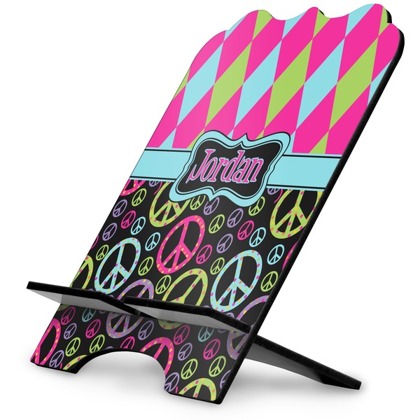 Custom Harlequin & Peace Signs Stylized Tablet Stand (Personalized)