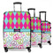 Harlequin & Peace Signs Suitcase Set 1 - MAIN