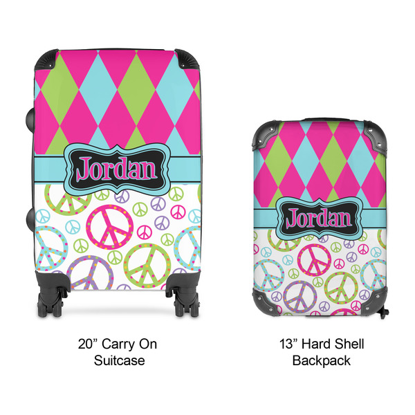 Harlequin & Peace Signs Suitcase Set 4 - APPROVAL
