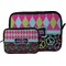 Harlequin & Peace Signs Tablet Sleeve (Size Comparison)