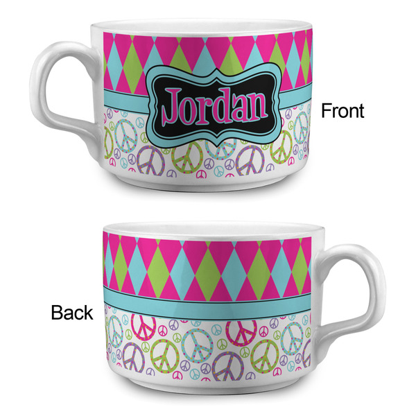 Harlequin & Peace Signs Tea Cup - Single Apvl