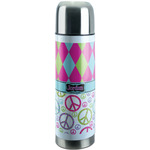 Harlequin & Peace Signs Stainless Steel Thermos (Personalized)