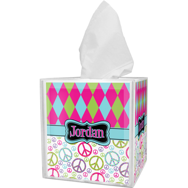 Harlequin & Peace Signs Bathroom Accessories Set (Personalized)