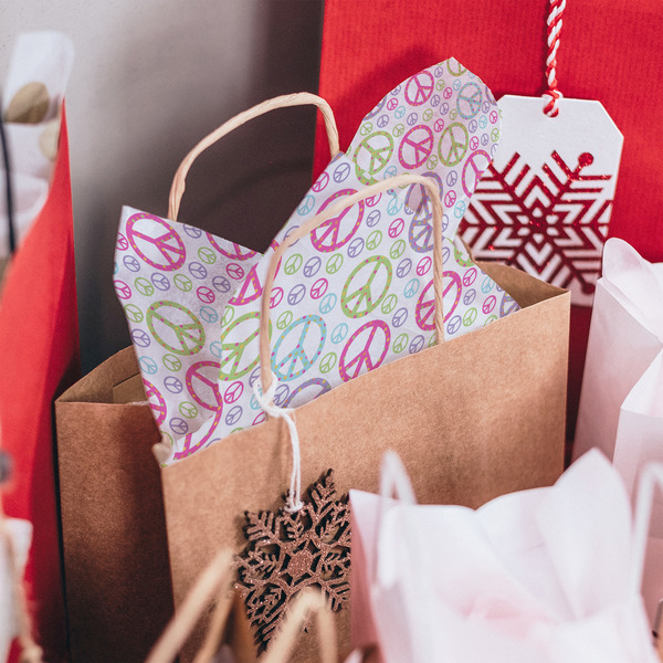 Harlequin & Peace Signs Tissue Paper - In Gift Bag